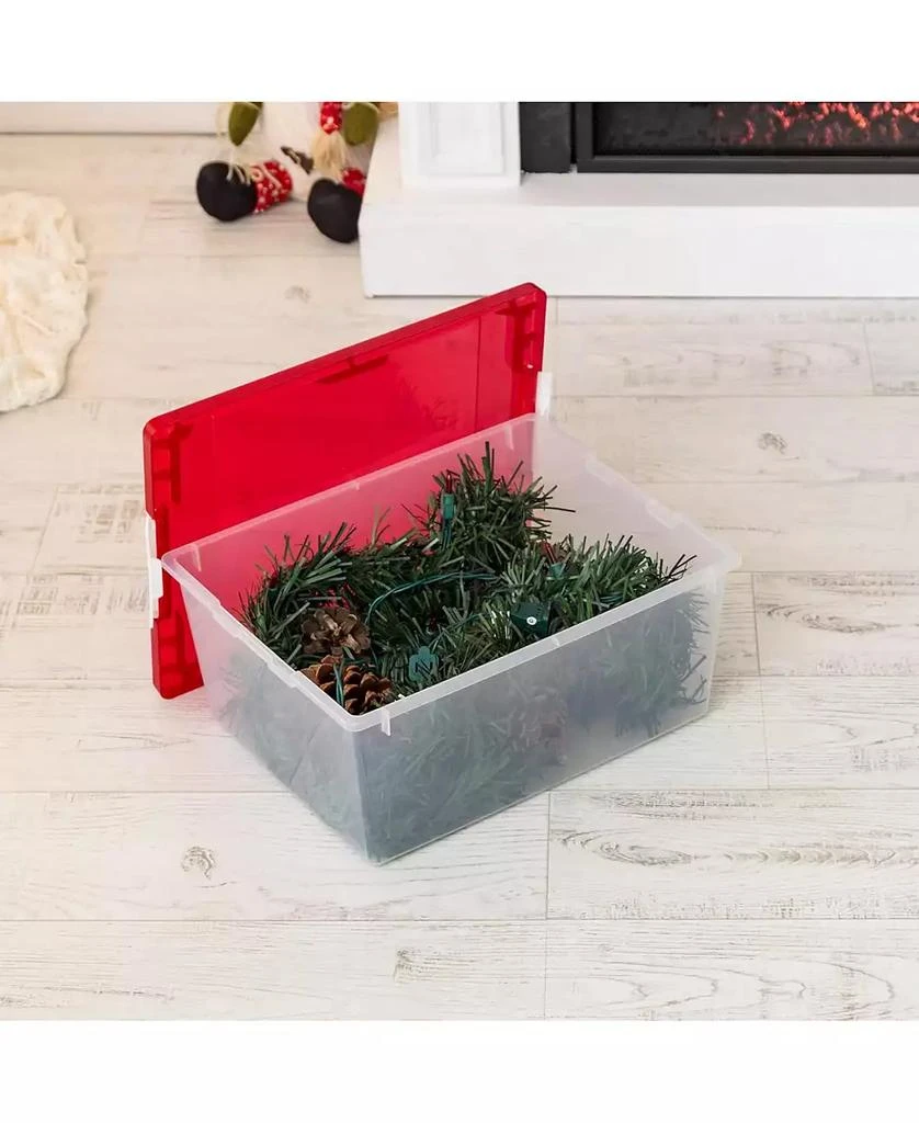 IRIS USA 12 Qt. Plastic Holiday Storage Bins Containers with Lids, Clear - 7