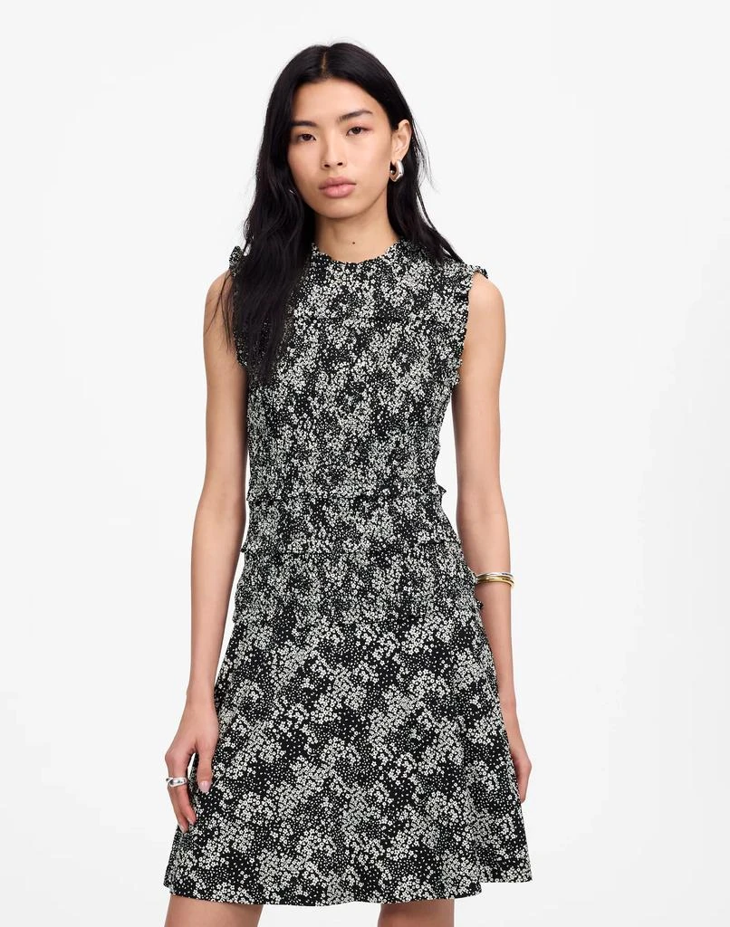 Madewell Smocked Crewneck Mini Dress in Floral 2