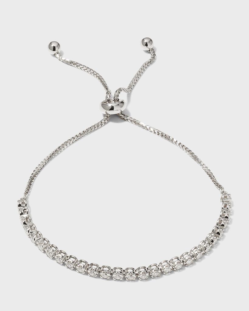 Graziela Gems 18k White Gold Bolo Bracelet w/ Diamonds