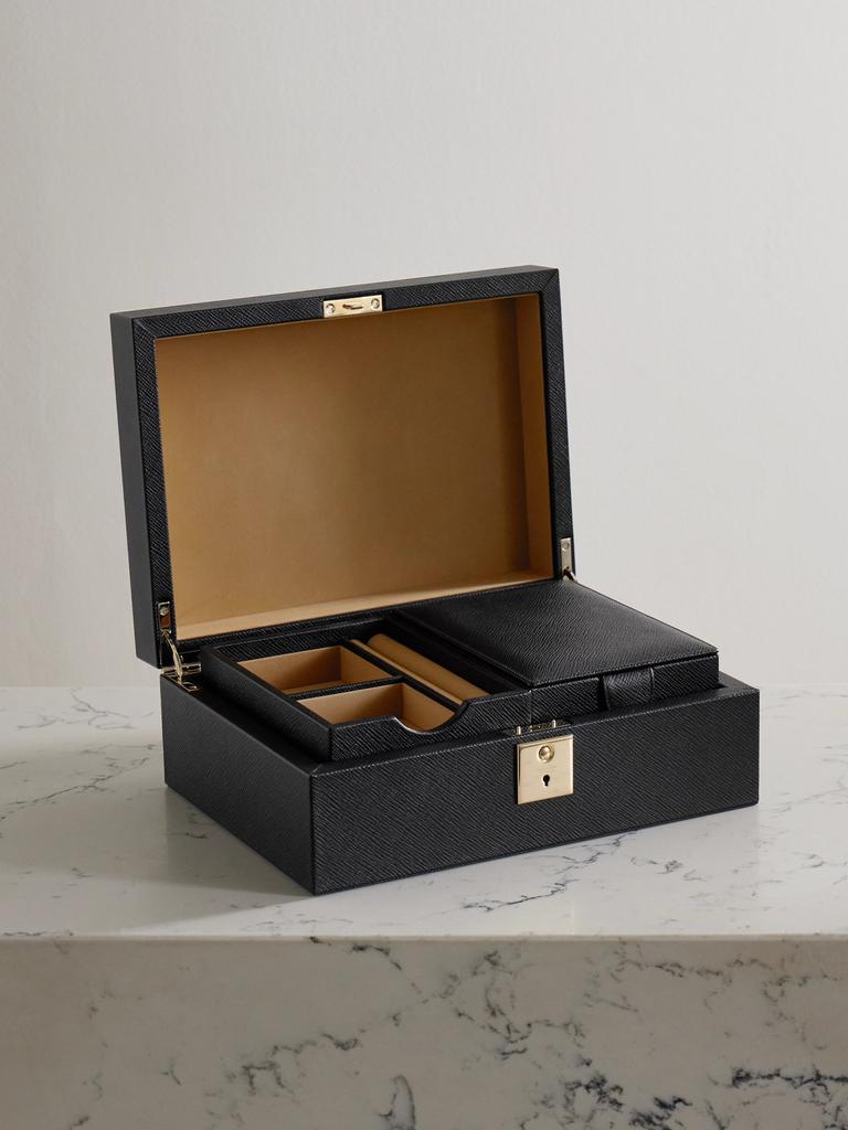 SMYTHSON Panama 纹理皮革首饰盒