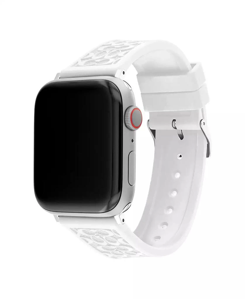 Coach White Silicone Strap 42/44/45mm Apple Watch Band 2