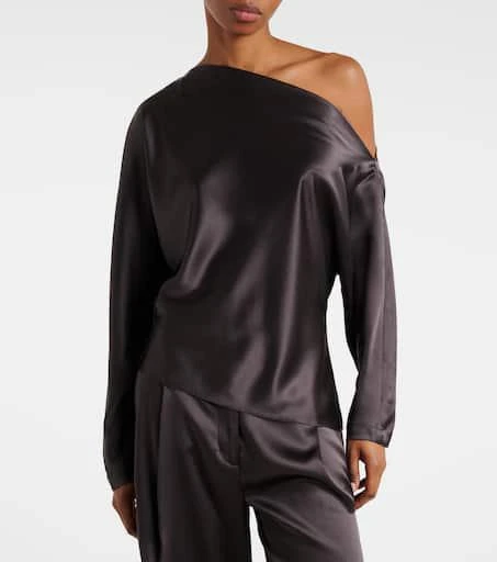 The Sei One-shoulder silk satin top 3