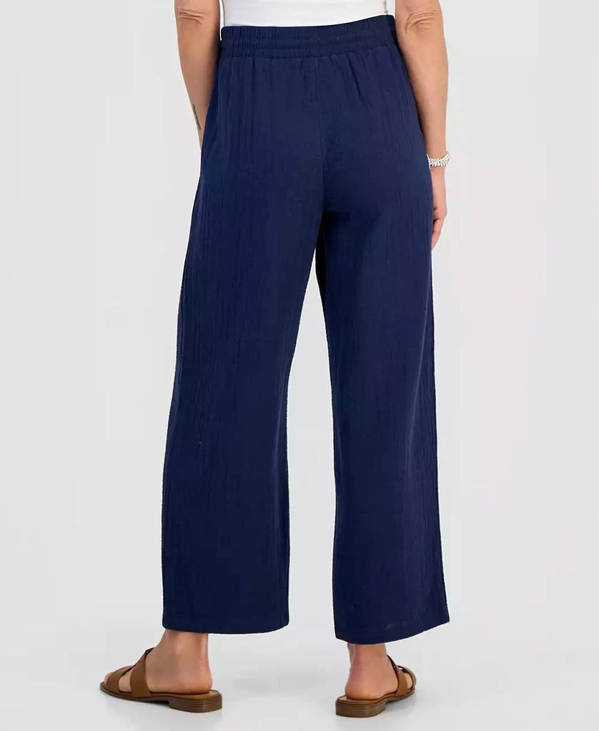 Style 
Co Petite Cotton Gauze Wide-Leg Pull-On Pants, Macy
s Exclusive 4