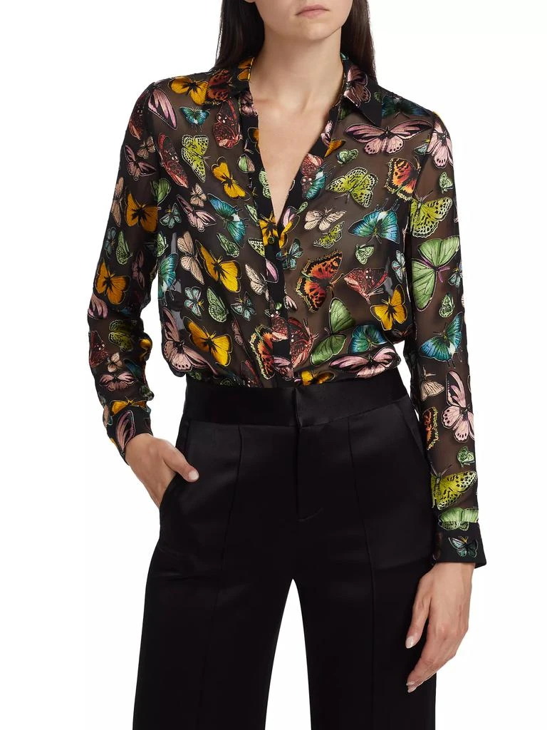 Alice + Olivia Eloise Butterflies Silk Blouse 3