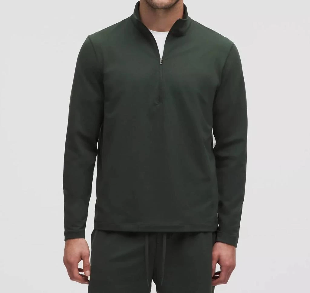 Lululemon Men
s Soft Jersey Half Zip Sweatshirt In Rainforest Green