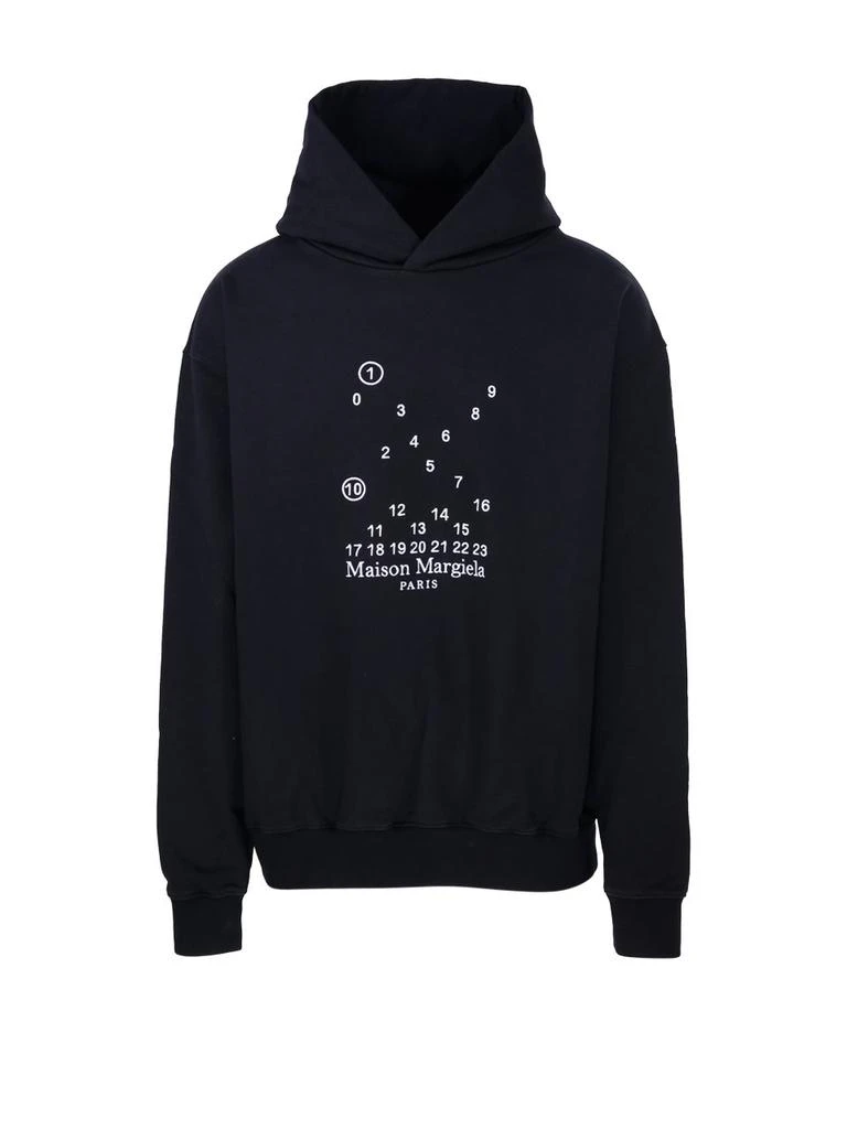 MAISON MARGIELA Maison Margiela Logo-Printed Long-Sleeved Hoodie 1