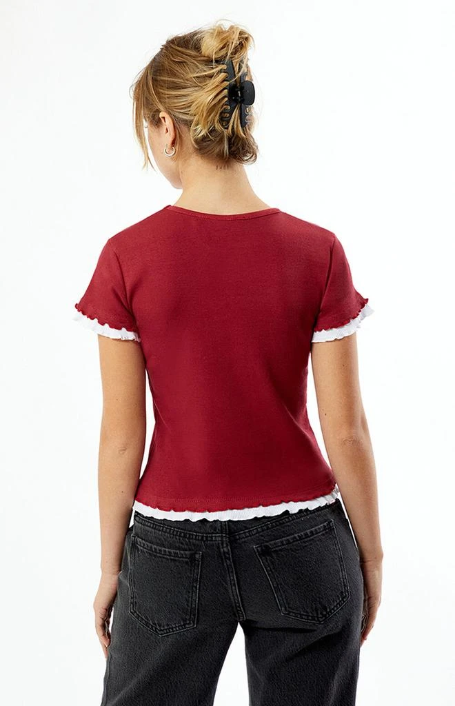 Daisy Street Cherry 8 Ball Rhinestone Layered Ribbed Baby T-Shirt 4