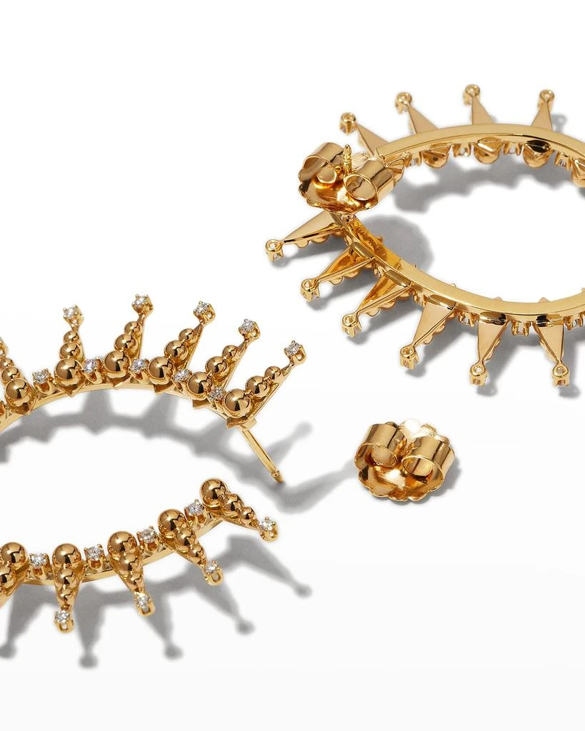 Fern Freeman Jewelry 18k Granulated Diamond Spike U-Earrings 4