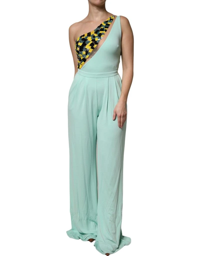 ELISABETTA FRANCHI Mint One Shoulder Long Jumpsuit Women
s Dress (Pre-Owned)