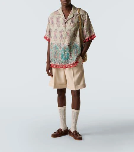 Valentino Paisley linen bowling shirt 2