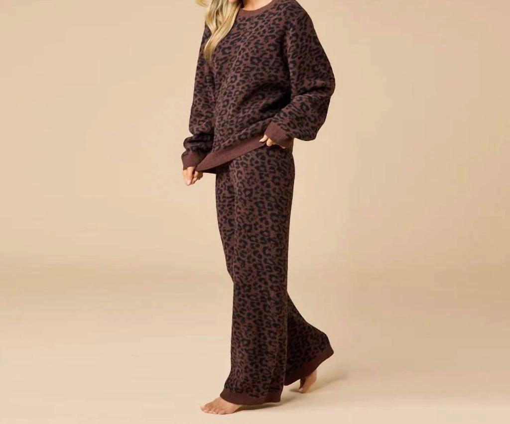 SOFTiES Softies - Marshmallow Leopard Print Crew Neck Lounge Set