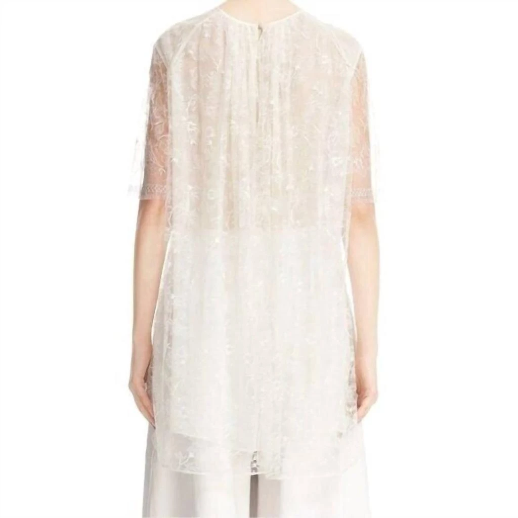 ADAM LIPPES Adam Lippes - Sheer Floral Lace Tunic Top 3