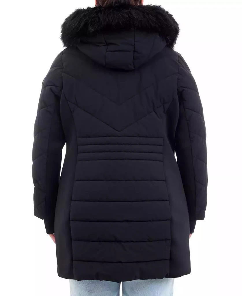 Michael Kors Plus Size Faux-Fur-Trim Hooded Puffer Coat, Created for Macy's 2