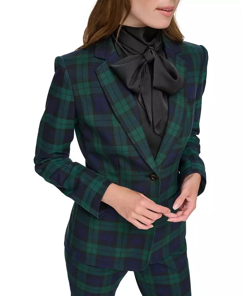 Tommy Hilfiger Women's Plaid Two-Button Blazer 4