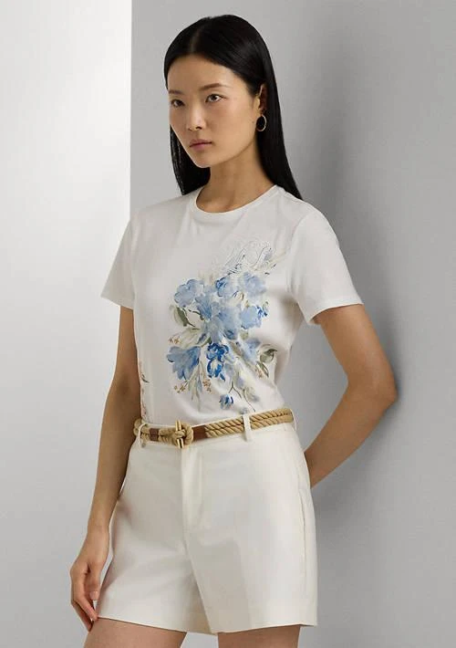 Lauren Ralph Lauren Ralph Lauren Floral Eyelet Cotton Jersey T Shirt 4