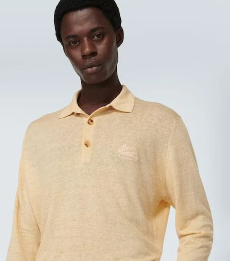 ETRO Linen and cotton polo sweater 5