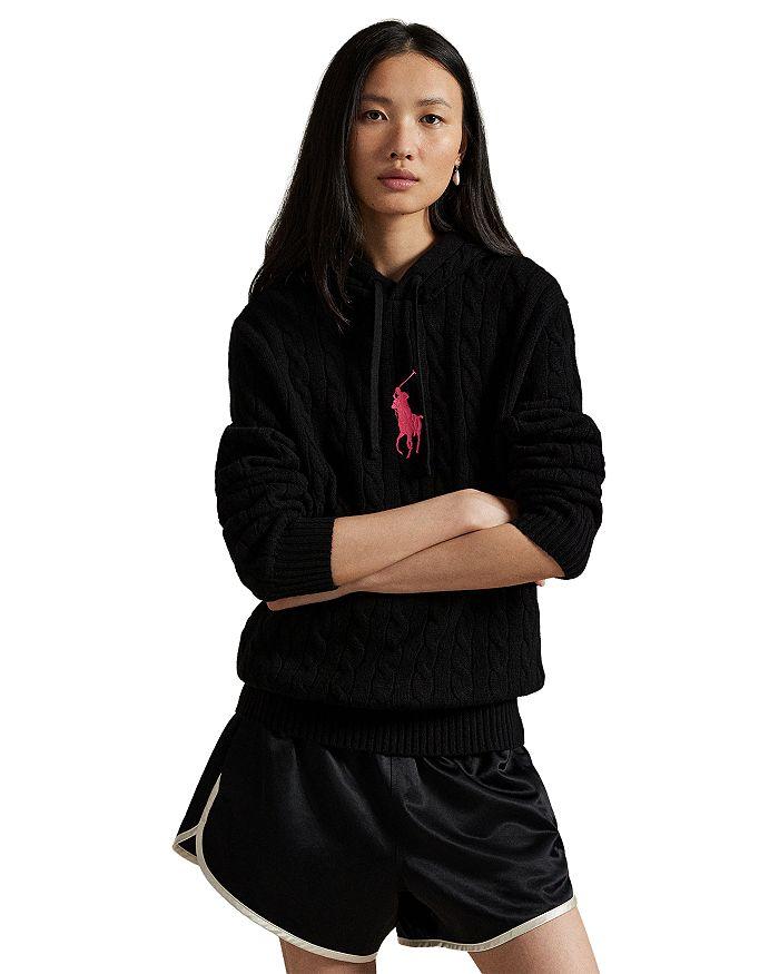 Ralph Lauren Unisex Pink Pony Cable Knit Hoodie