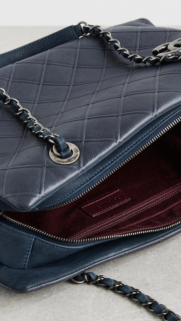 What Goes Around Comes Around Chanel Navy Calfskin Zip Shopping Tote 5