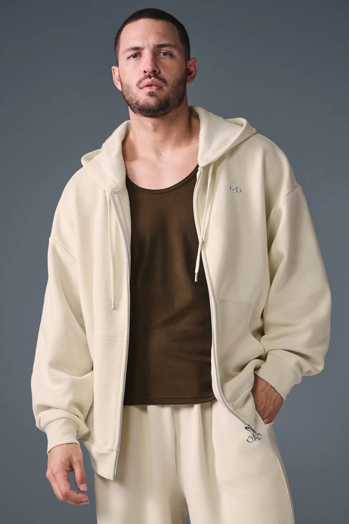 Alo Accolade Full Zip Hoodie - Oat Milk 1