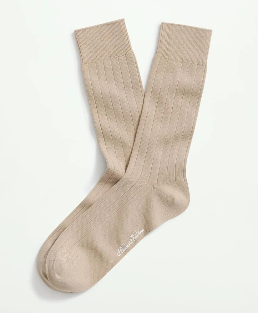 Brooks Brothers Cotton Blend Ribbed Crew Socks 1