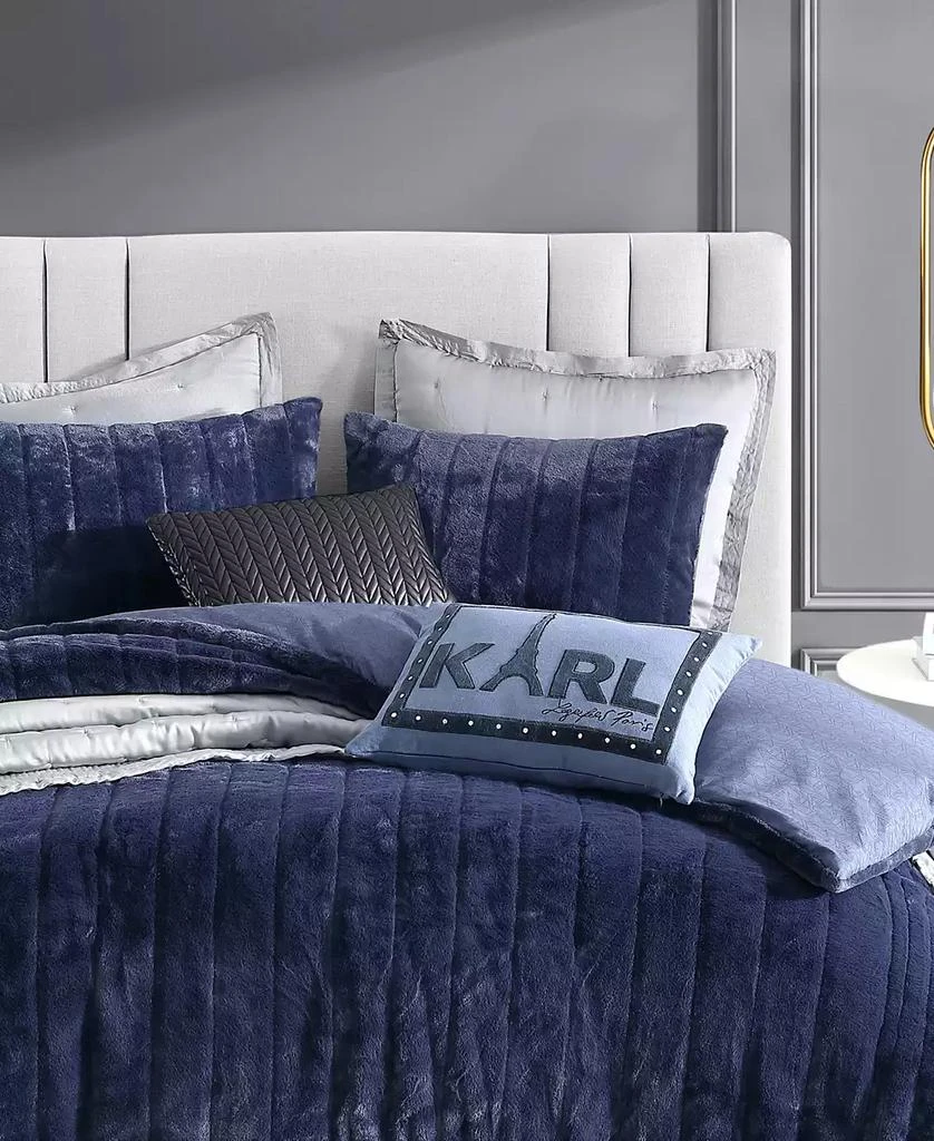 Karl Lagerfeld Paris Microfiber Printed Channel 3 Piece Duvet Cover Set 2