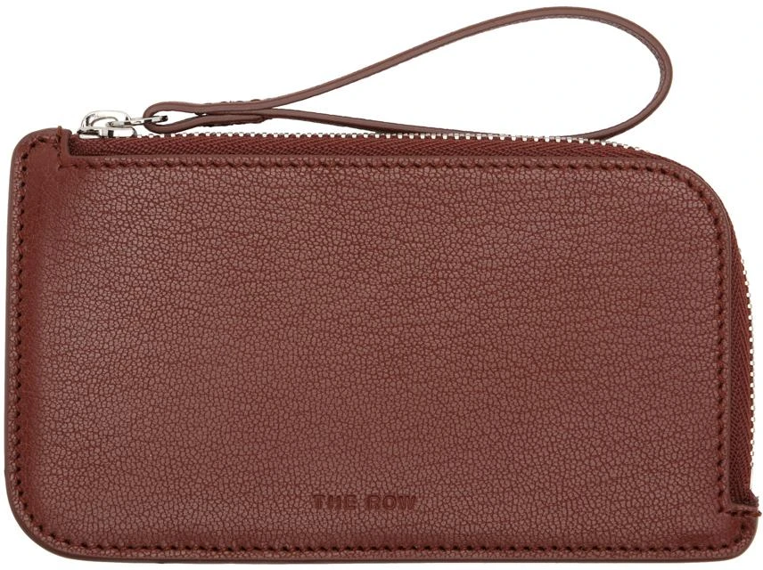 The Row Tan Zipped Leather Wallet 1
