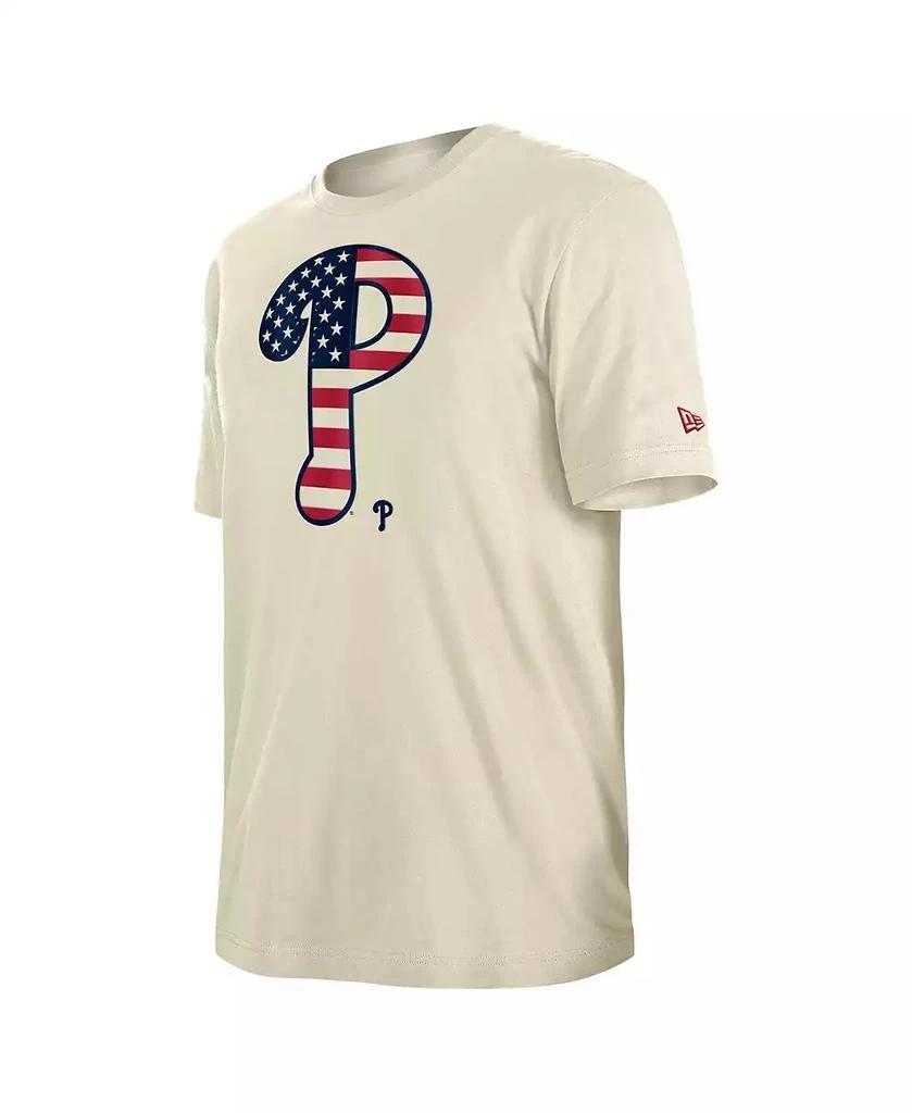 New Era Men's Cream Philadelphia Phillies 4th of July Flag Fill T-Shirt 2