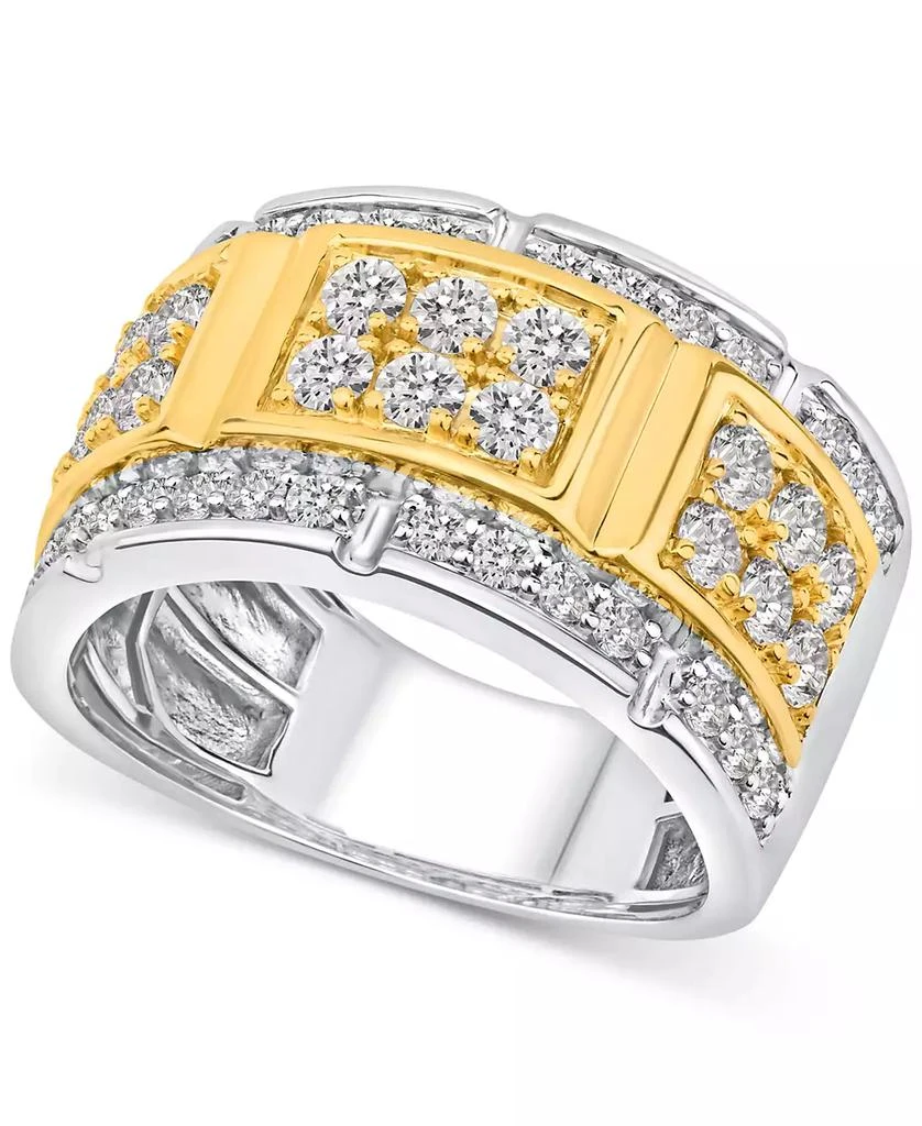 Macy's Men's Diamond Ring (2 ct. t.w.) in Two-Tone 10k Gold & White Gold 1