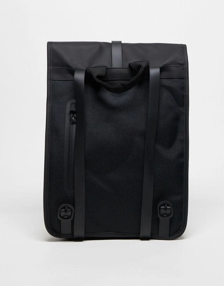 RAINS Rains 13330 unisex waterproof mini roll top backpack in black 2