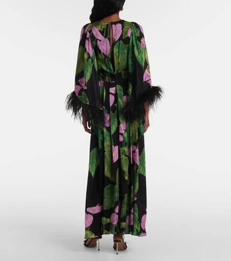 Farm Rio Anthurium floral fringed kaftan 3