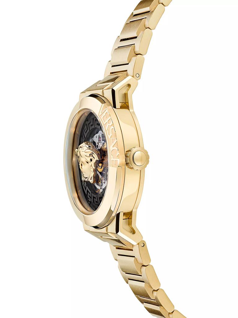 Versace Skeleton Dial Ion-Plated Yellow Gold Bracelet Watch