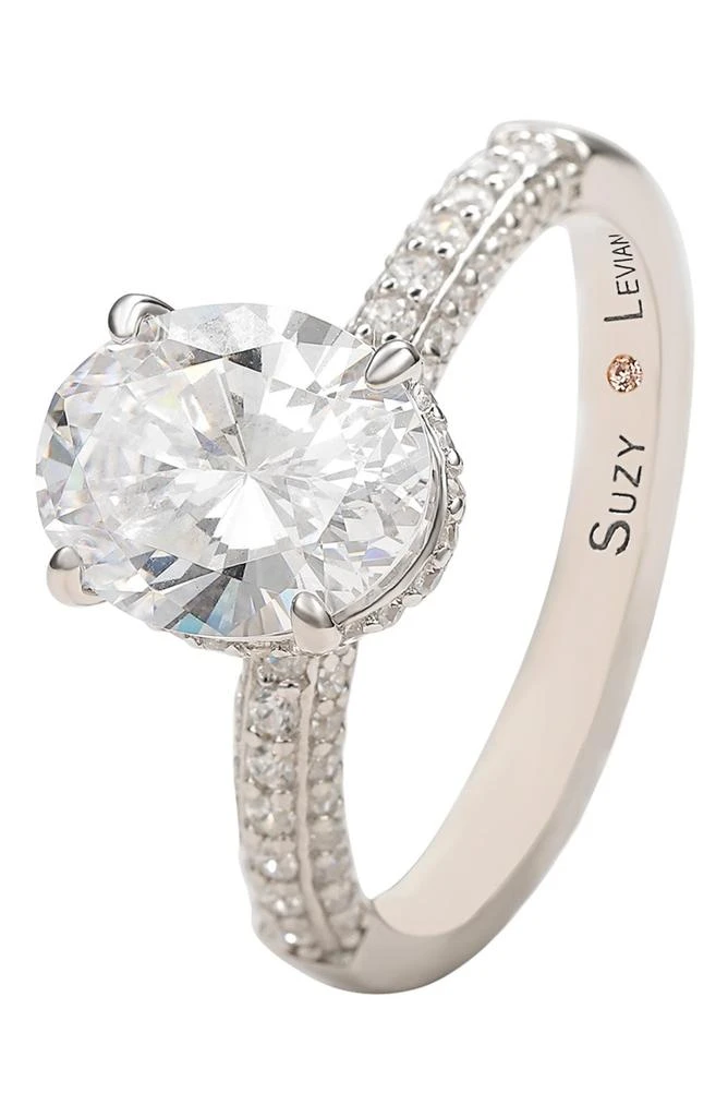 Suzy Levian Sterling Silver Cubic Zirconia Oval Ring 5