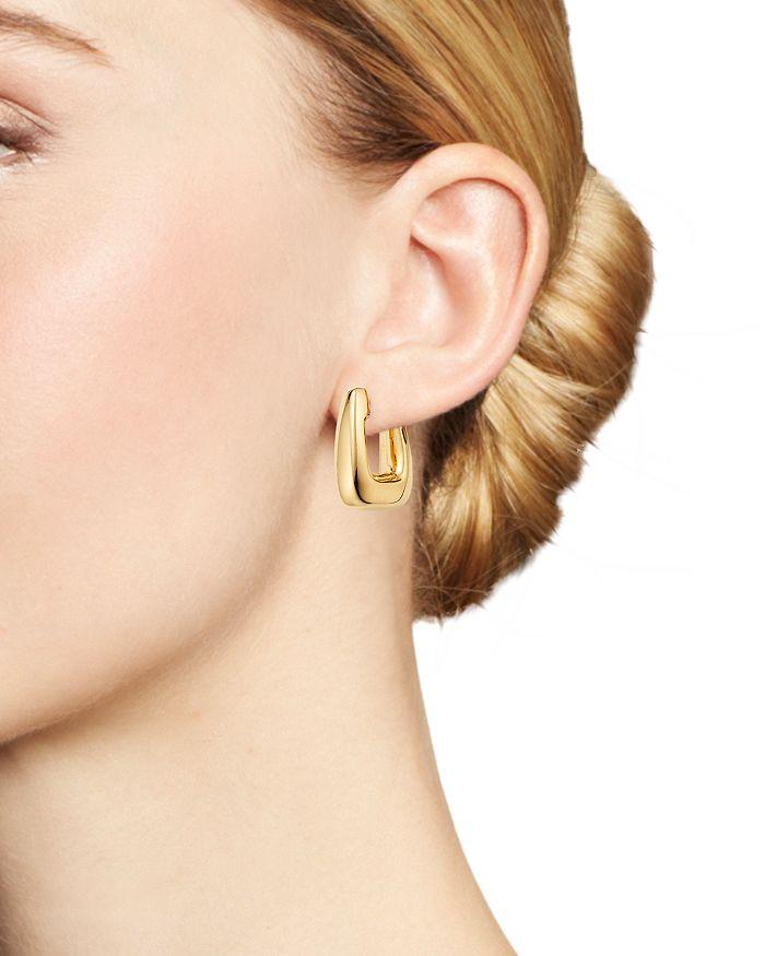 Alberto Amati 14K Yellow Gold Rectangle Puff Hoop Earrings - Exclusive