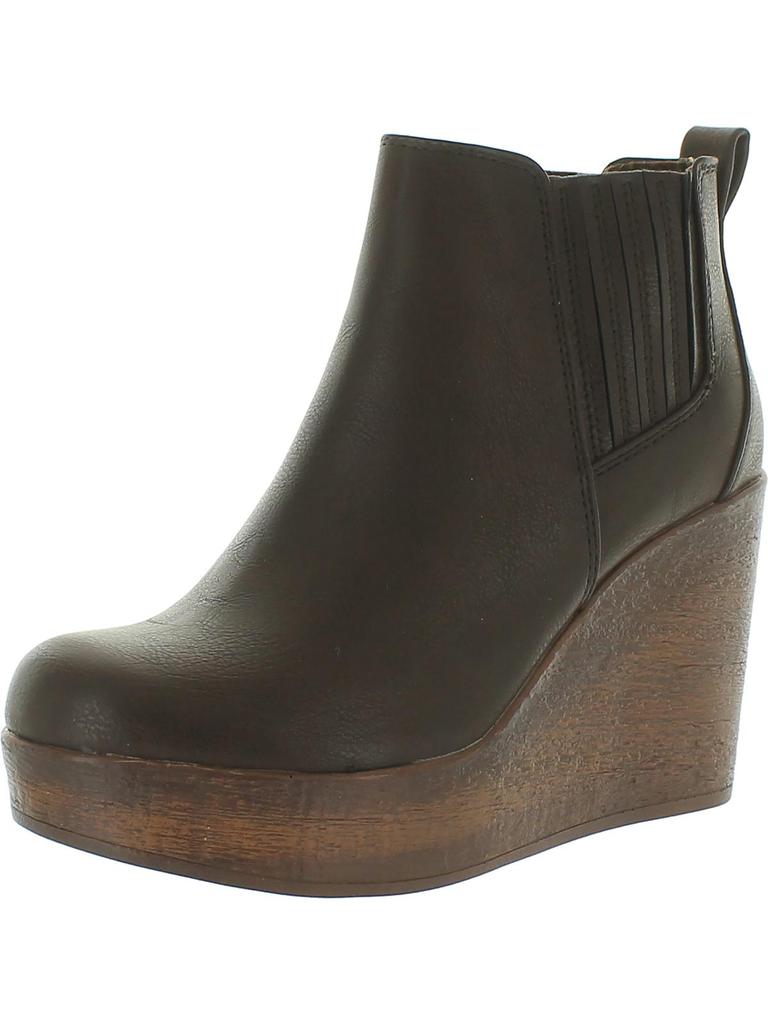 B.O.C. ATHALIA Womens Faux Leather Wedge Boots