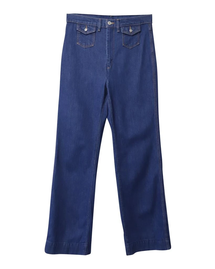 REDONE Re/done Straight Leg Denim Jeans in Blue Cotton 1