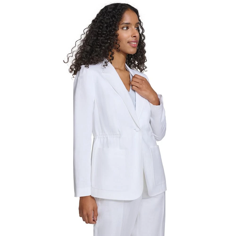 Calvin Klein Women's Peak-Lapel Single-Button Blazer 3