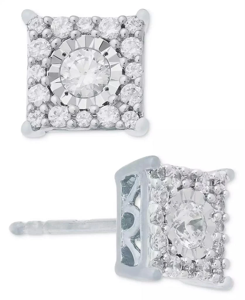 Macy's Diamond Cluster Stud Earrings (1/3 ct. t.w.) in 14k White Gold, Yellow Gold and Rose Gold 3