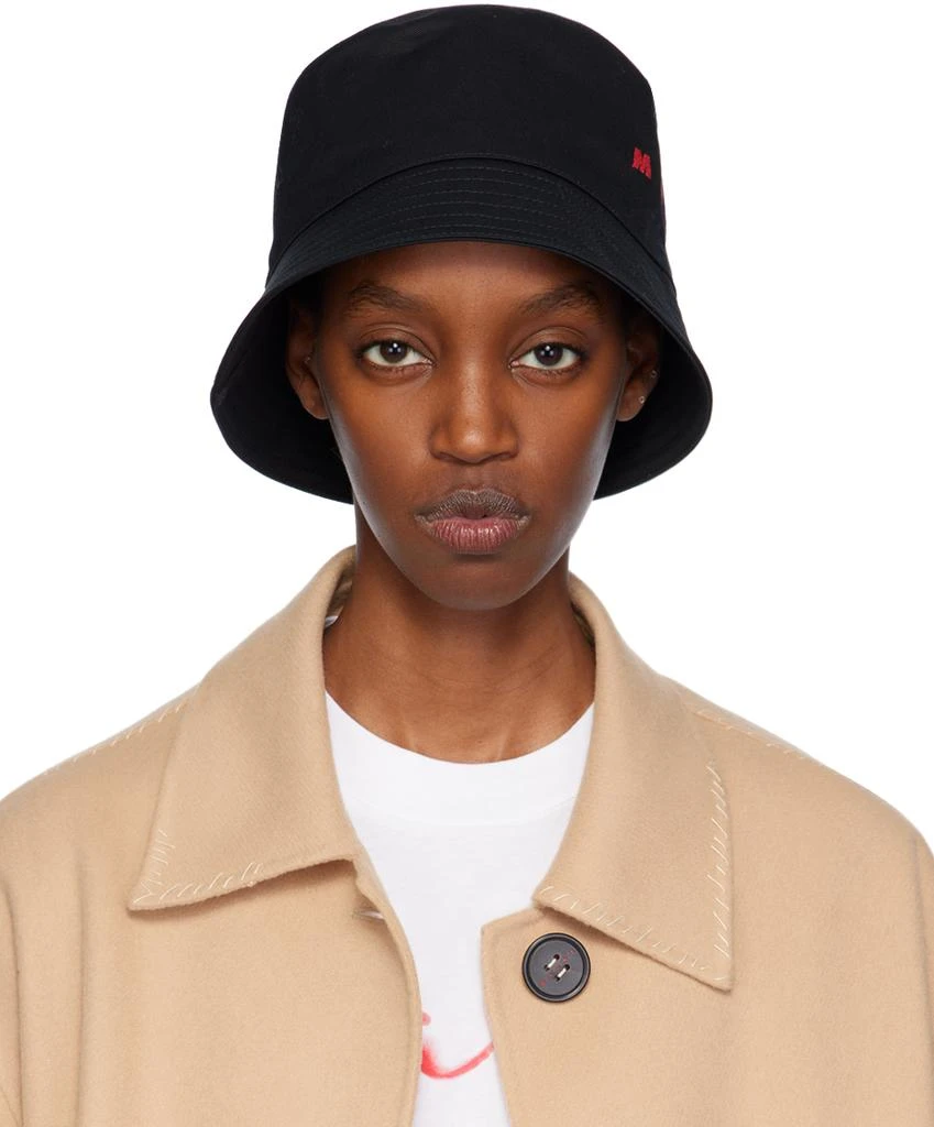 Marni Black Embroidered Logo Bucket Hat 1