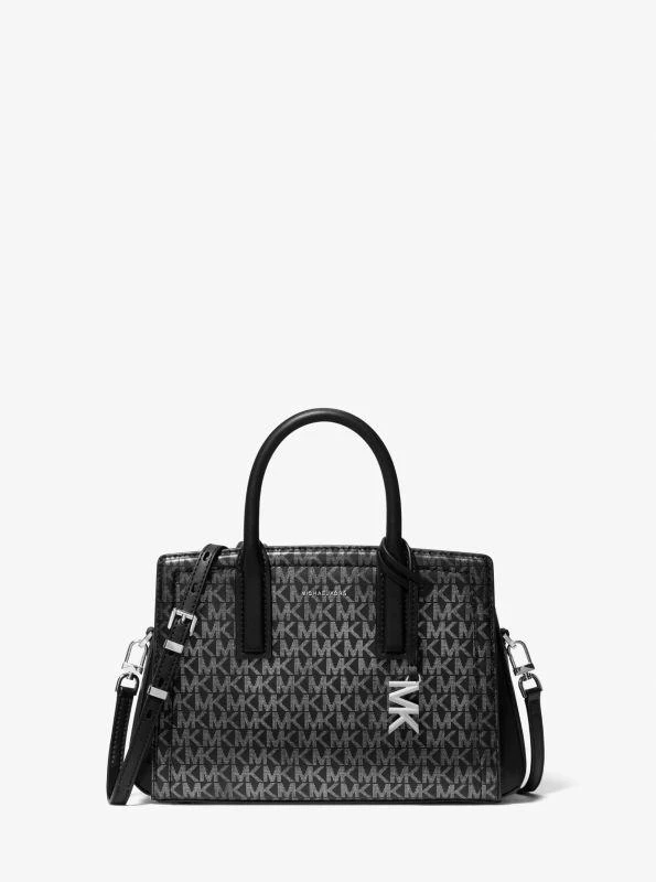 Michael Kors Laila Small Metallic Signature Logo Satchel