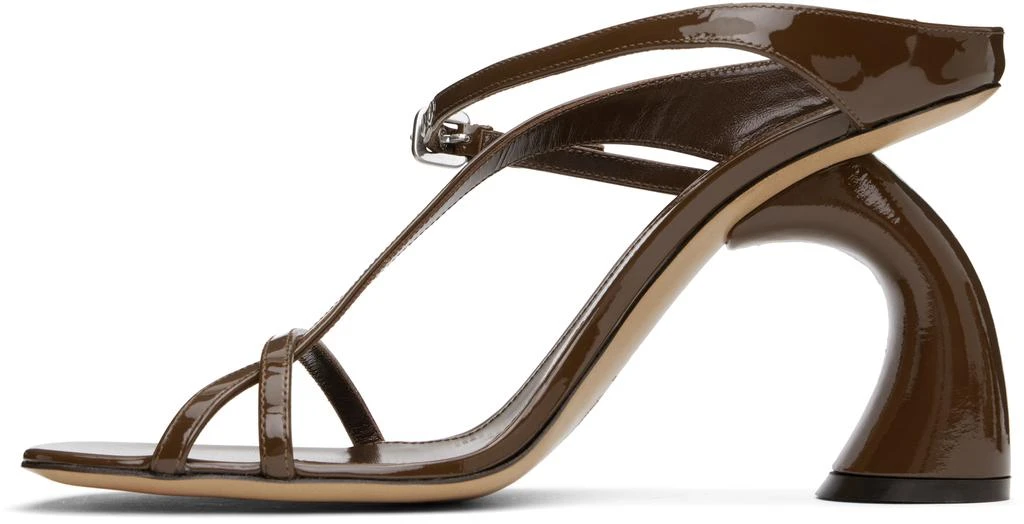 Dries Van Noten Brown Strappy Sculptural Heeled Sandals 3