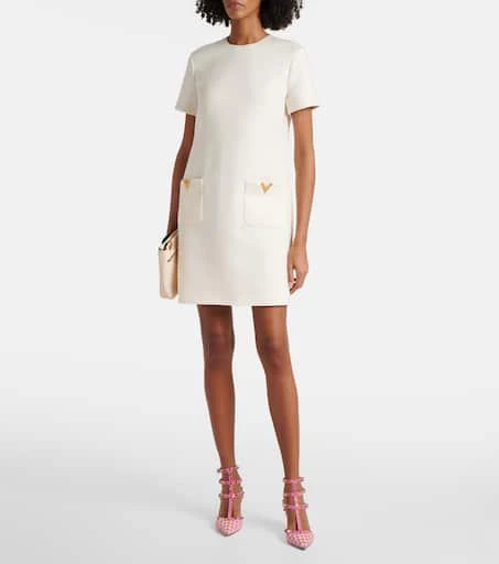 Valentino Rockstud 65 bouclé-trimmed leather pumps 3