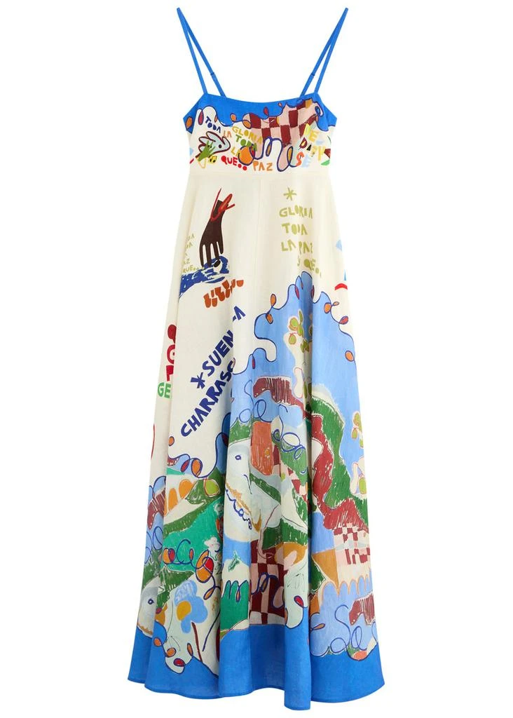 ALEMAIS Nadia printed flax maxi dress 1