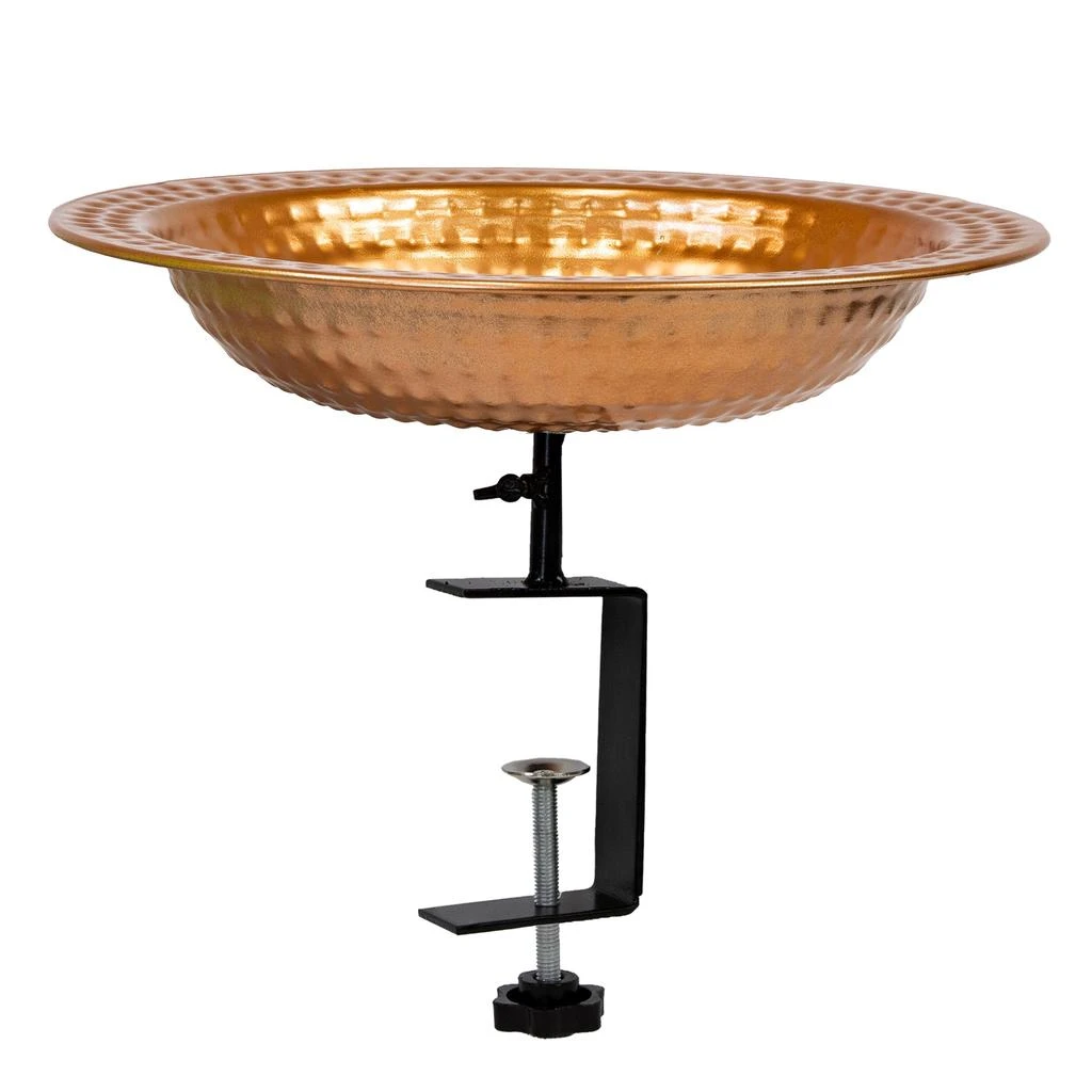 Sunnydaze Outdoor Deck-Mounted Bird Bath or Bird Feeder with Copper Finish - 12" 1