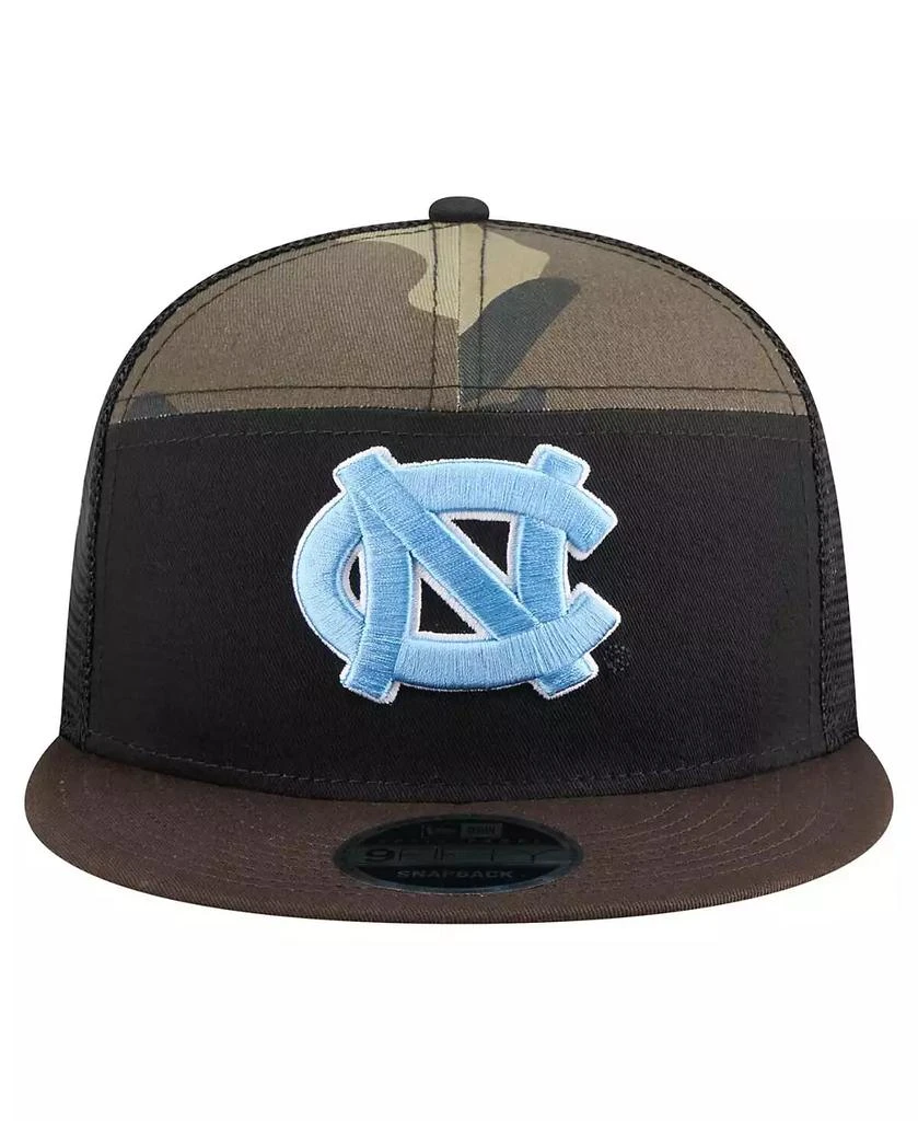 New Era Men's Black/Camo North Carolina Tar Heels Outdoor Wide Panel 9FIFTY Snapback Trucker Hat 5