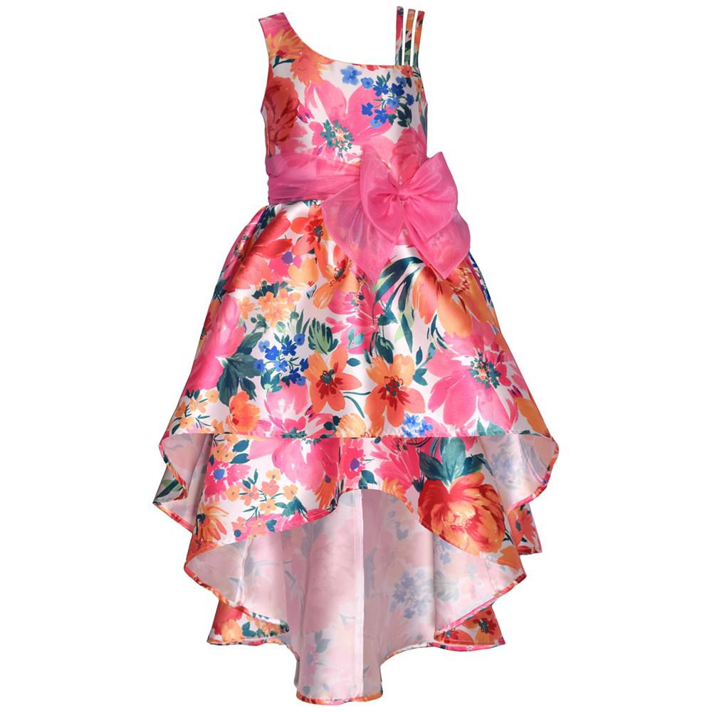 Bonnie Jean Big Girls Floral-Print Double-High-Low Dress