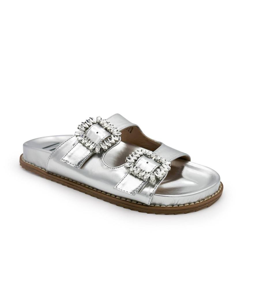 Not Rated Women's Stellar Rhinestone Buckle Slides