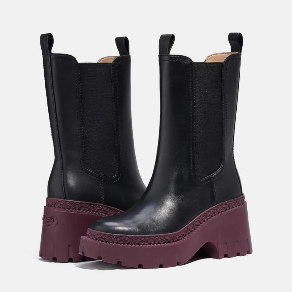 Coach COACH ALEXA LEATHER HEELED CHELSEA BOOTS 2