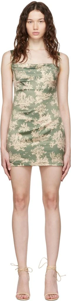 miaou green dress Miaou Halterneck Ruched Mini Dress - Verdant Piano