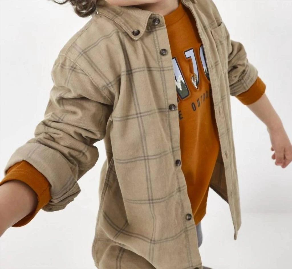 MAYORAL Boy's Corduroy Overshirt In Tan 3