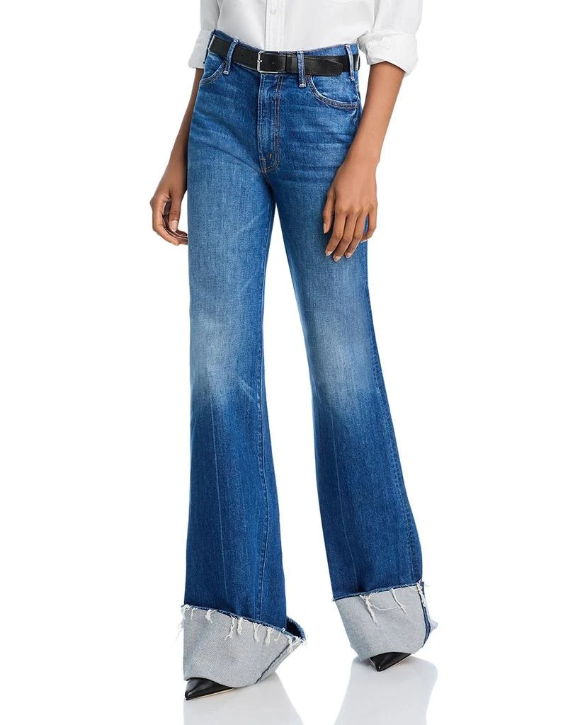 MOTHER Hustler Roller Heel Frayed Cuff Jeans in It's A Small World 1